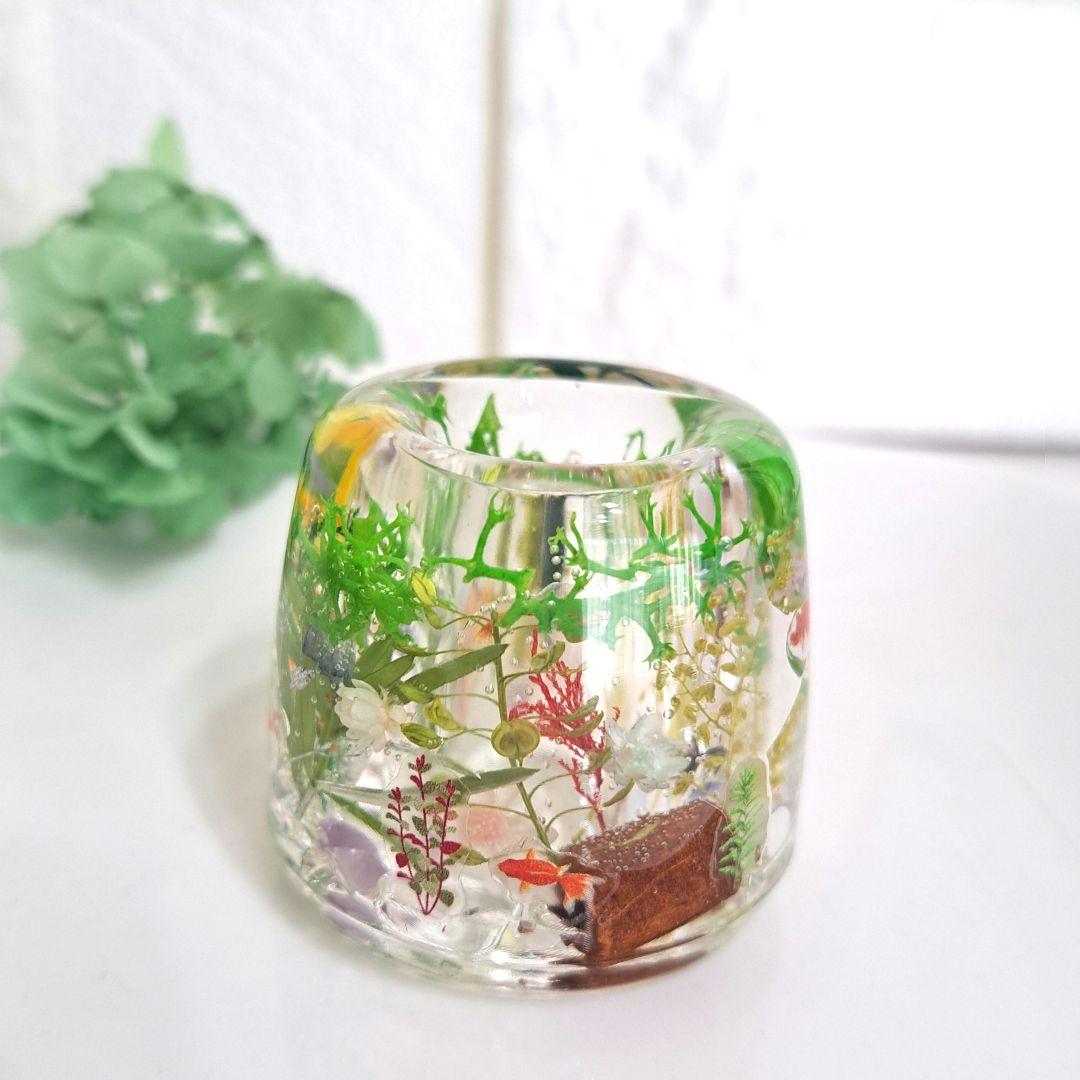 NO.687 アクアリウム✨金魚⑧固まるハーバリウムペン立て