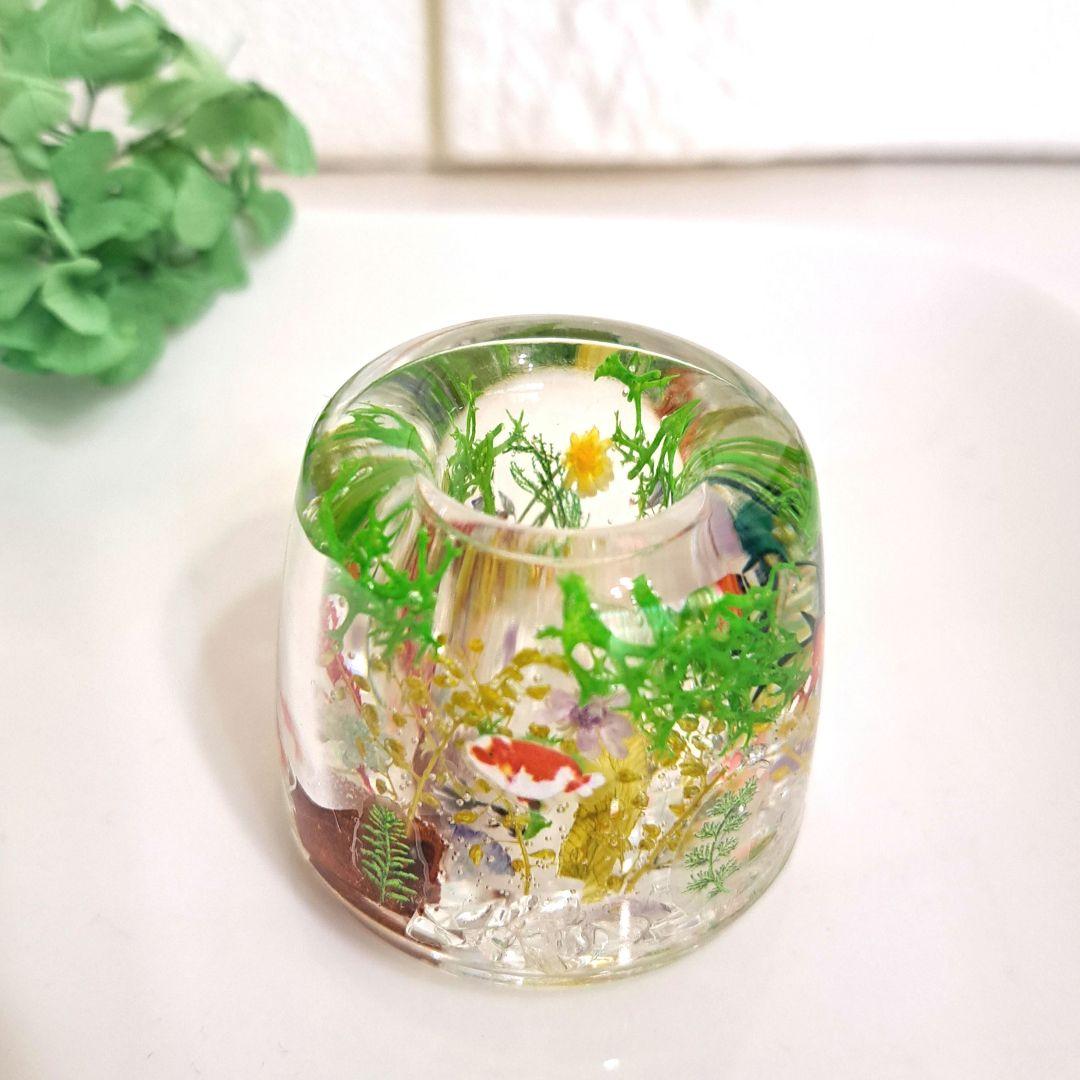 NO.687 アクアリウム✨金魚⑧固まるハーバリウムペン立て