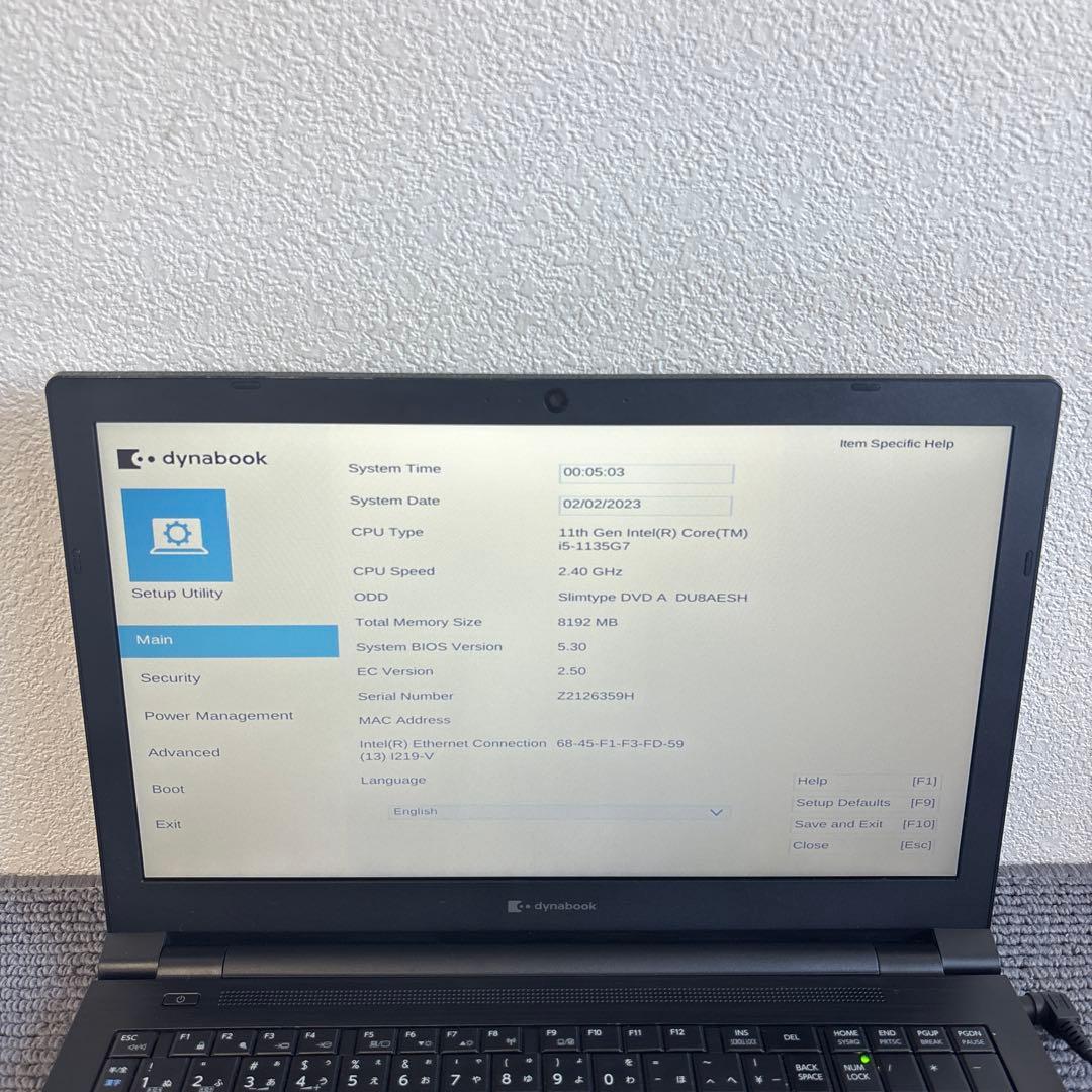 東芝dynabook B65/HU i5第11世代　メモリ8GB#7053