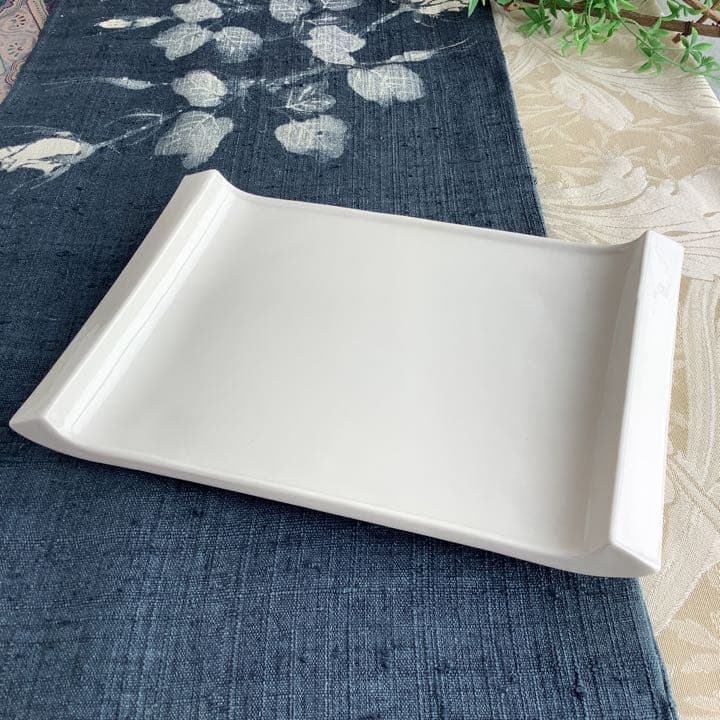 三川内焼 白磁両縁上がり三つ足盛り皿 10枚 TO0002