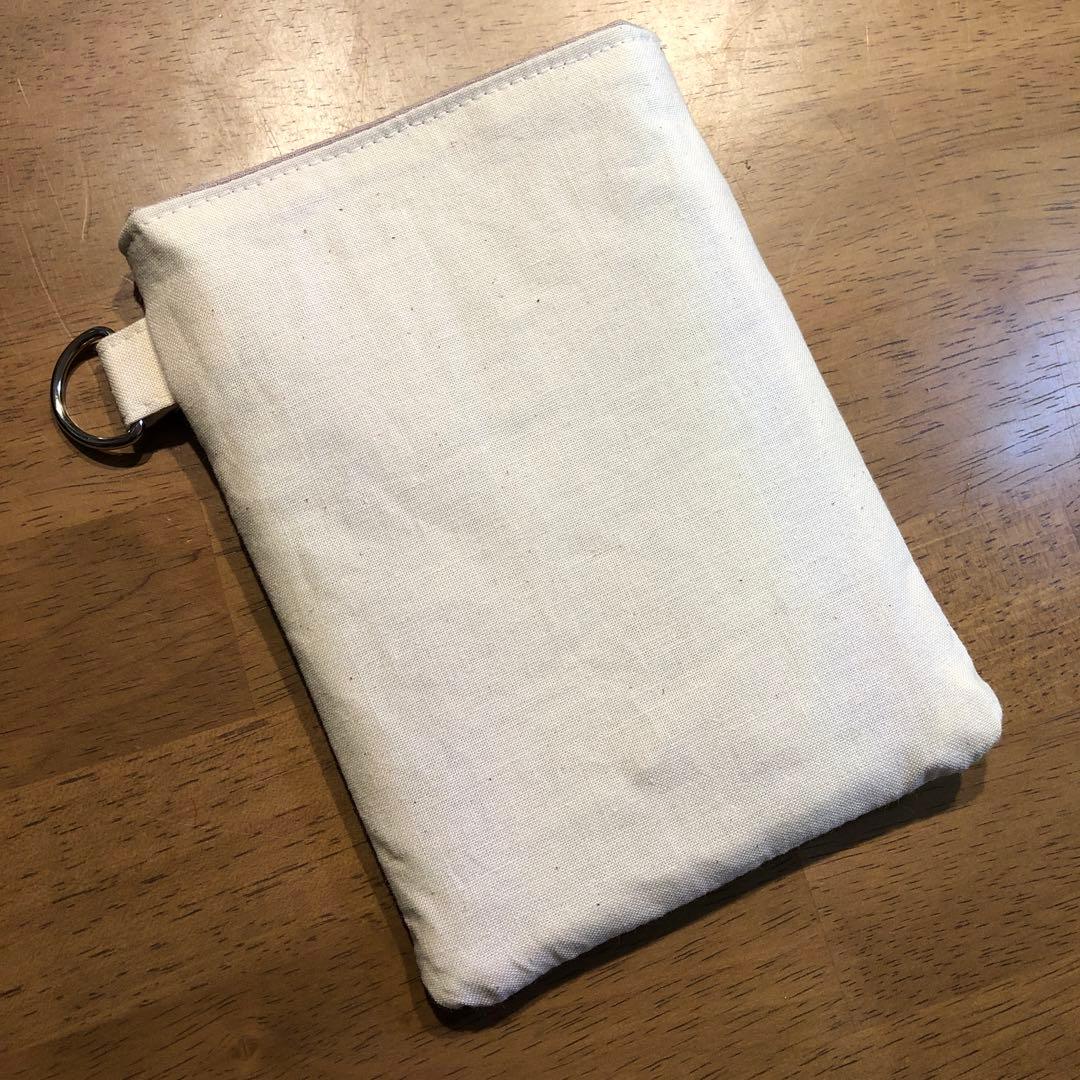 ハンドメイド　ペンケース　ナースポケット　マチなし　ミモザグレー