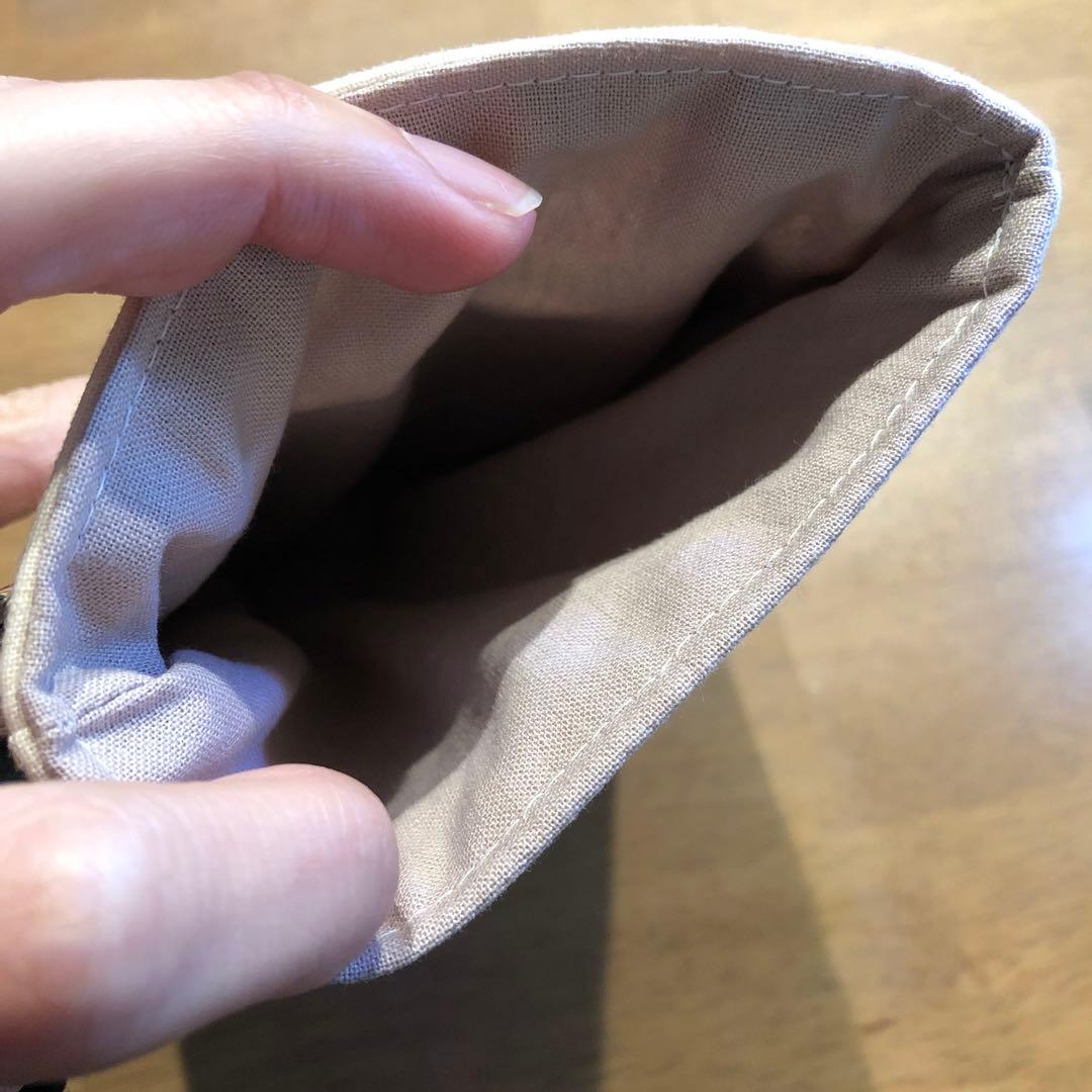 ハンドメイド　ペンケース　ナースポケット　マチなし　ミモザグレー