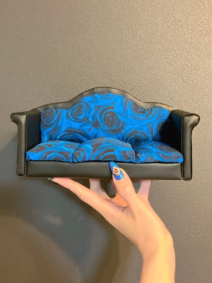 青薔薇　ドール家具　ミニチュアソファー