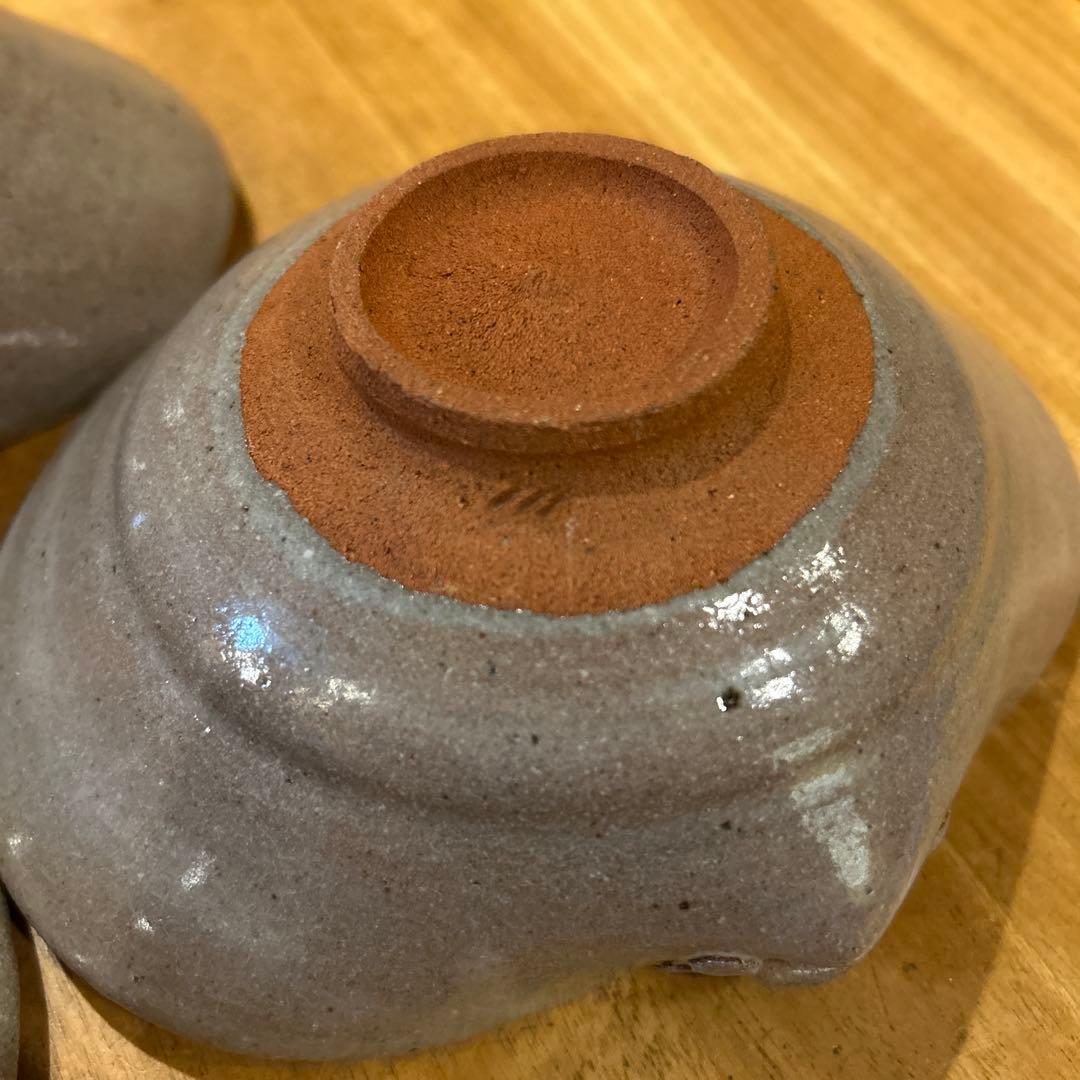 唐津焼　絵唐津蛤形向付　三枚