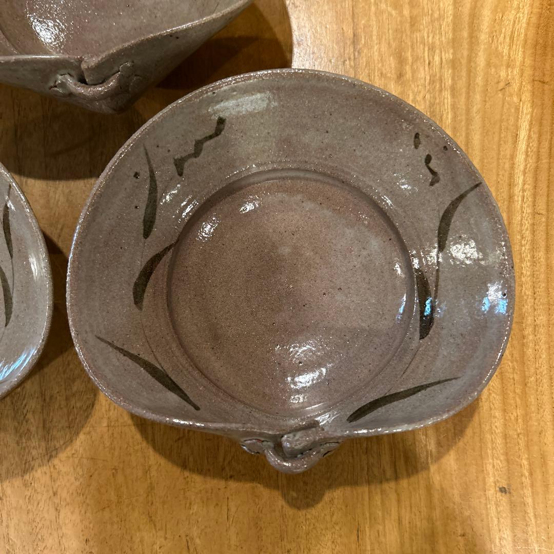 唐津焼　絵唐津蛤形向付　三枚