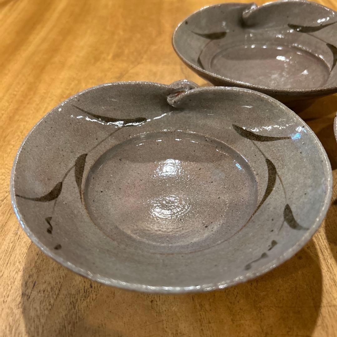 唐津焼　絵唐津蛤形向付　三枚