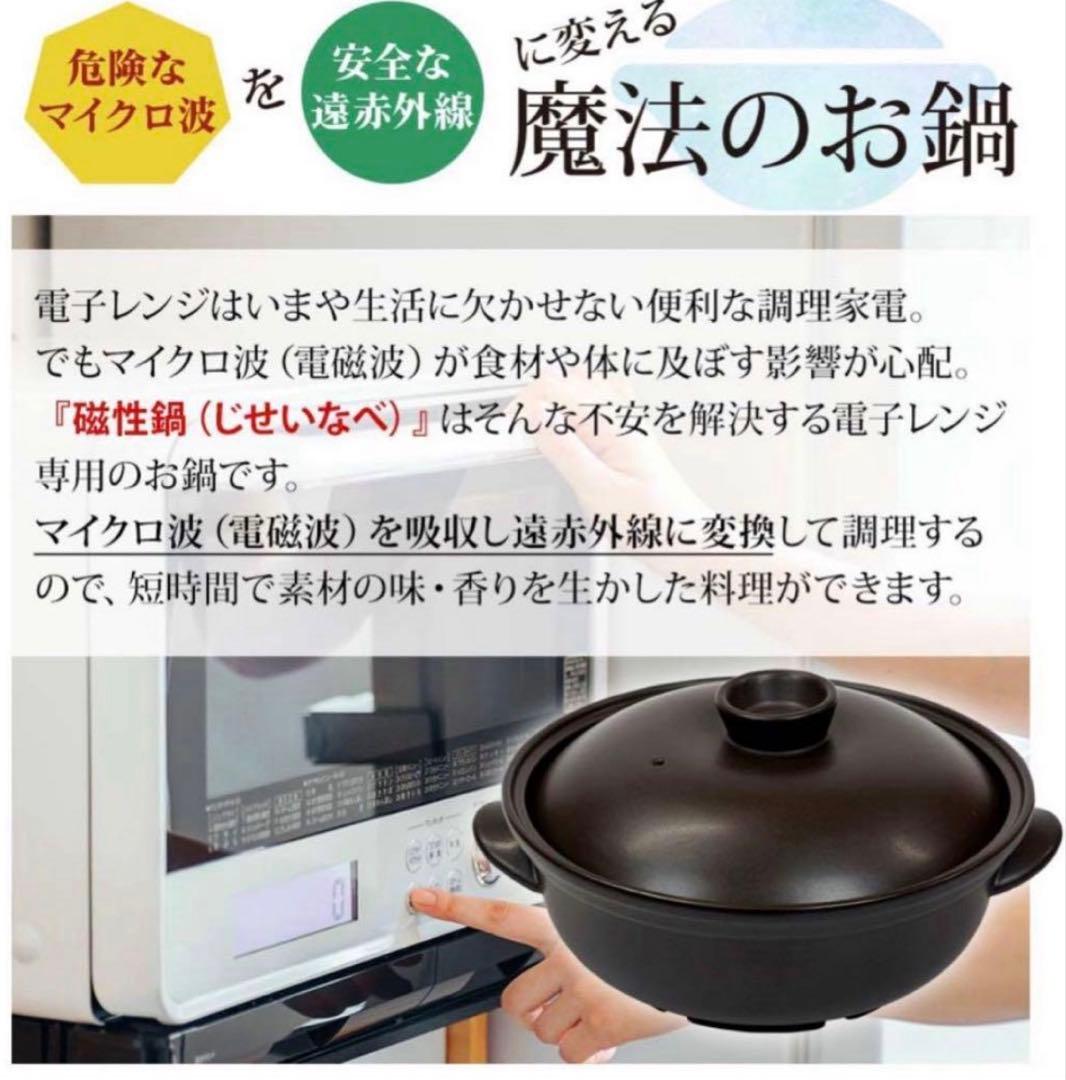 磁性鍋　両手鍋Lサイズ　４点セット（深鍋、浅鍋、ふた、スノコ） 調理器具　電磁波