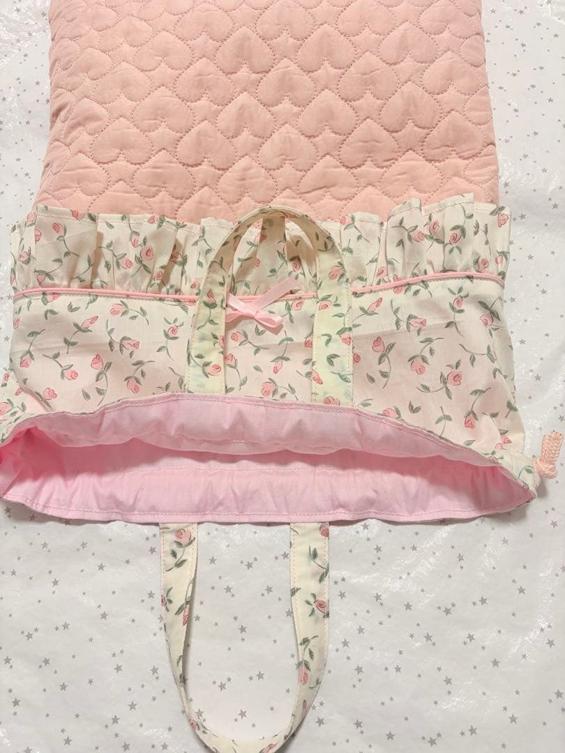フローティングフローラ×ハートキルトレッスンバッグ上履き入れ体操服袋ハンドメイド