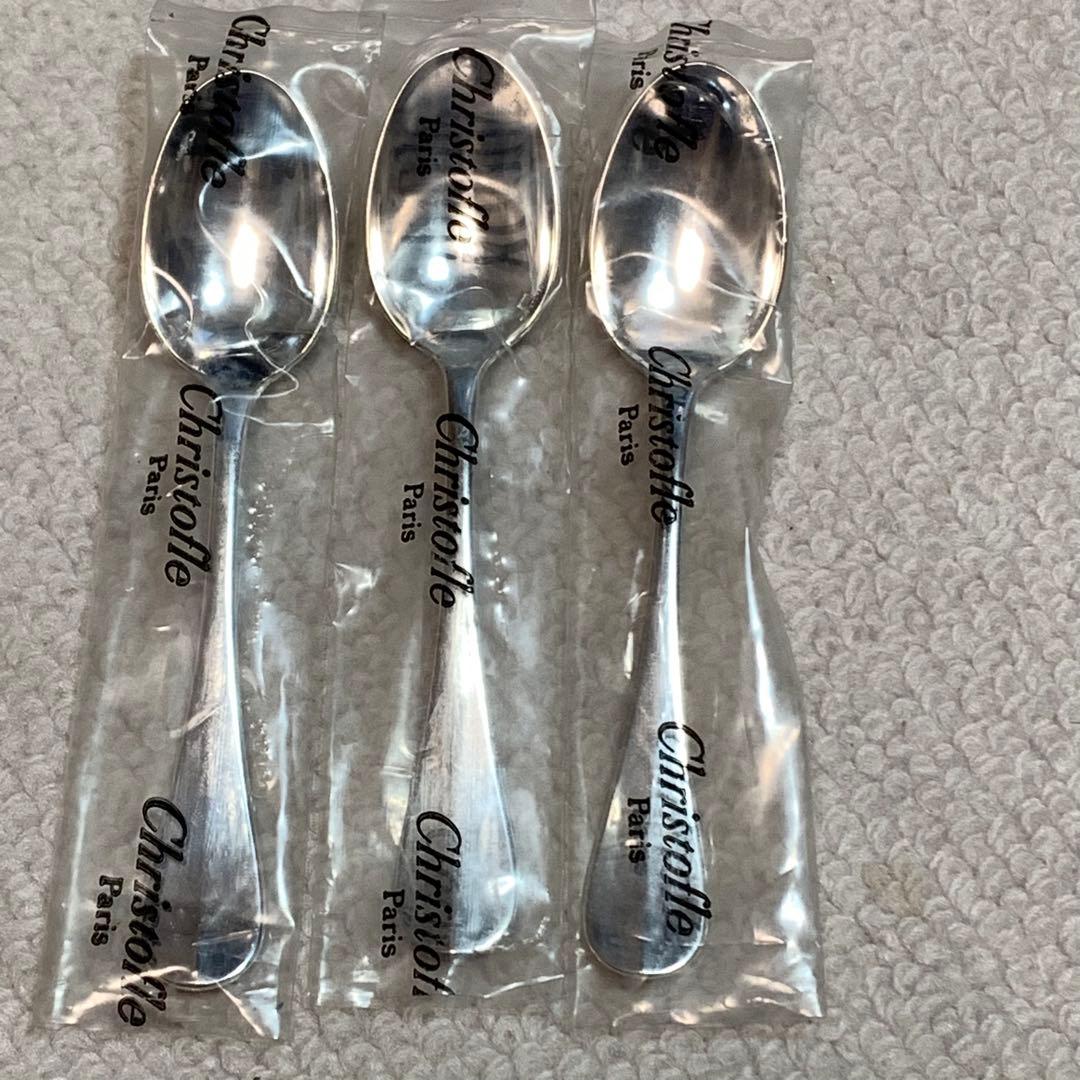 極美品　クリストフル　フィデリオ　洋銀シルバーコーティング　コーヒースプーン3本