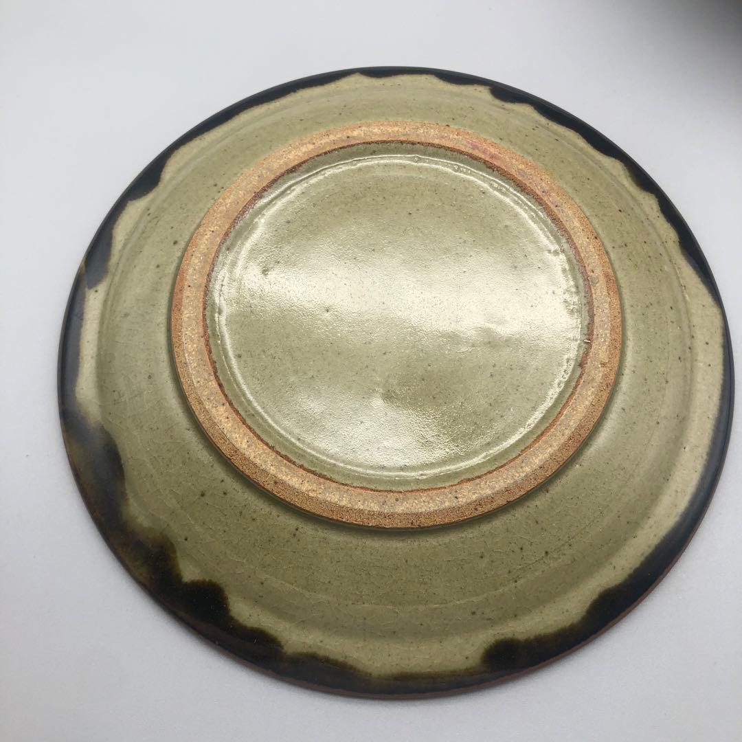 希少年代物レトロ厚み重厚感あり陶器お皿プレート24cm5枚ビンテージ食器骨董品