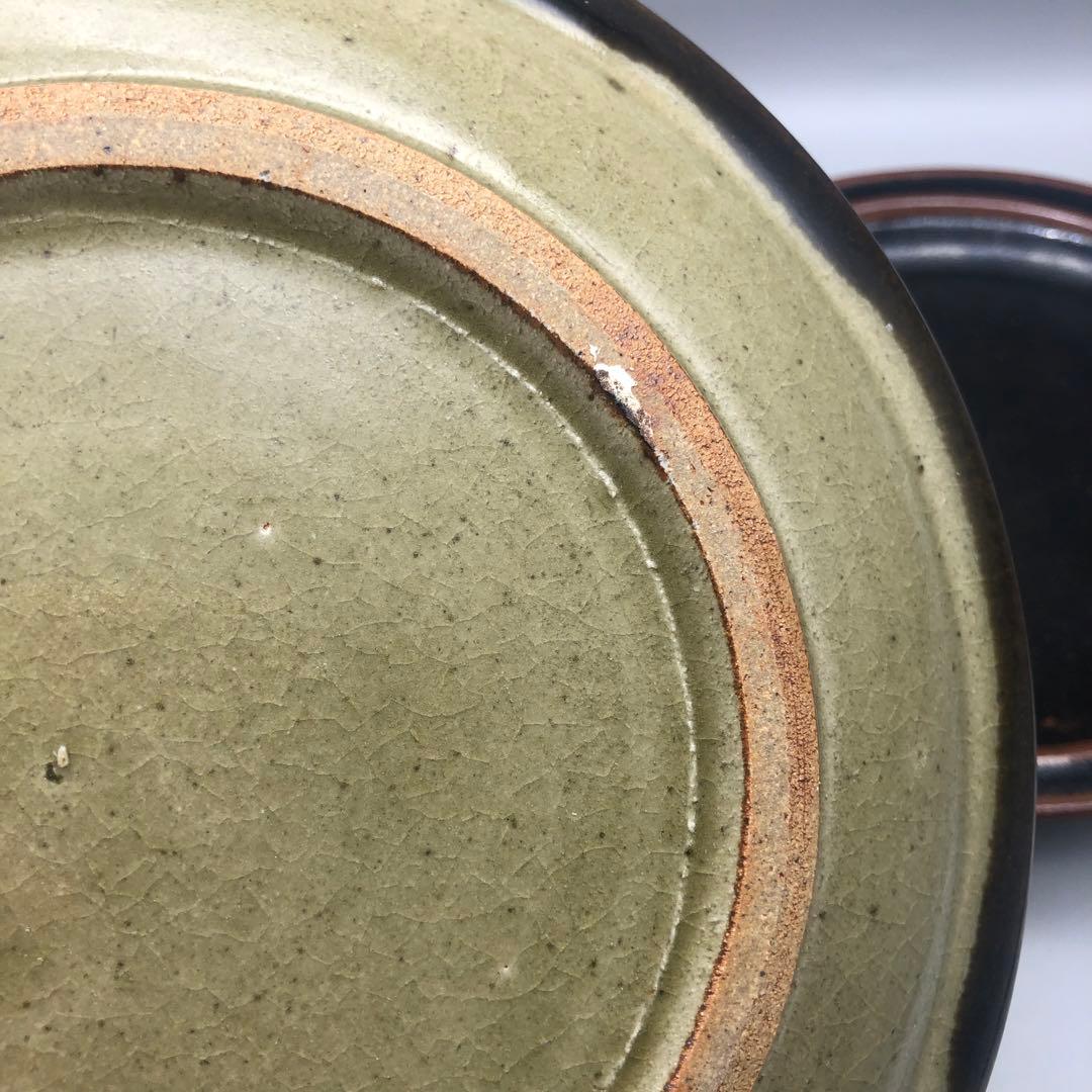 希少年代物レトロ厚み重厚感あり陶器お皿プレート24cm5枚ビンテージ食器骨董品