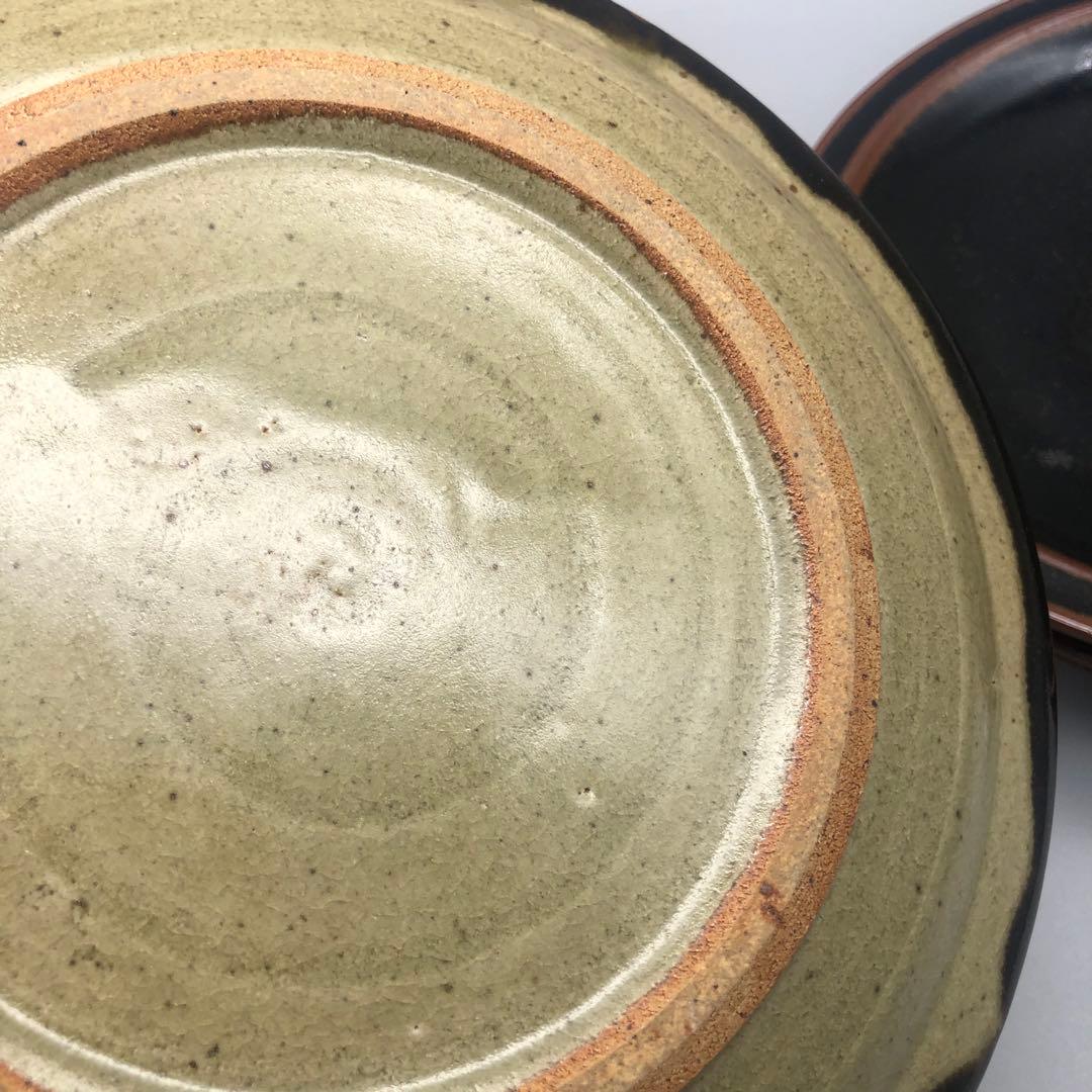 希少年代物レトロ厚み重厚感あり陶器お皿プレート24cm5枚ビンテージ食器骨董品