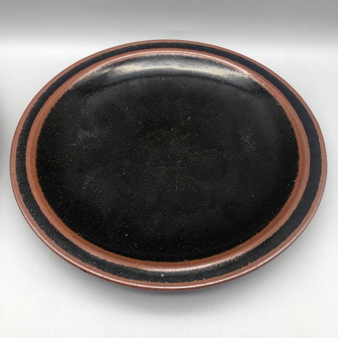 希少年代物レトロ厚み重厚感あり陶器お皿プレート24cm5枚ビンテージ食器骨董品