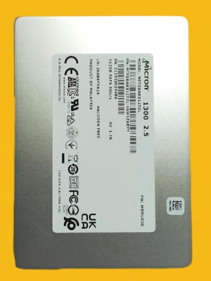 SSD512GB SATA3 ほぼ新品　Micron 1300