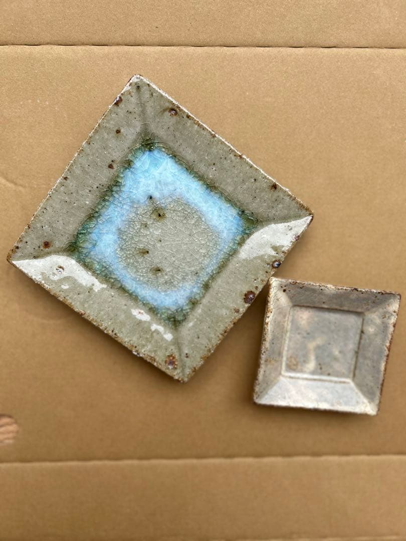 やちむん 宮城陶器 宮城正幸 角皿 2枚セット