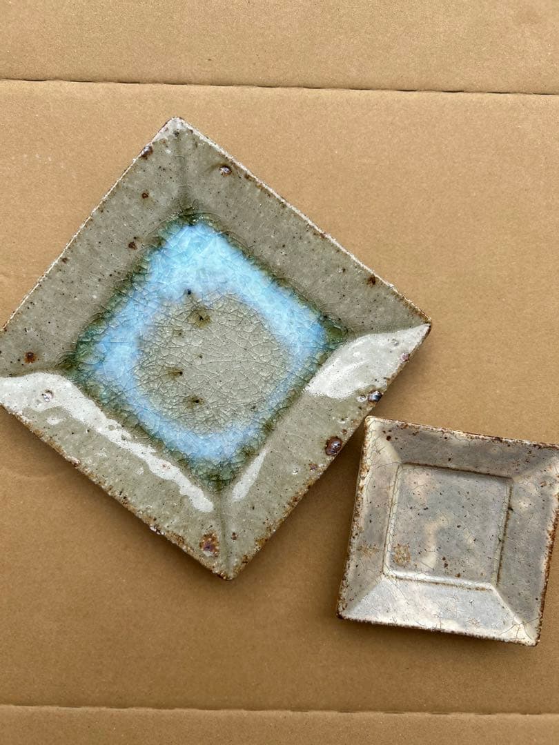 やちむん 宮城陶器 宮城正幸 角皿 2枚セット