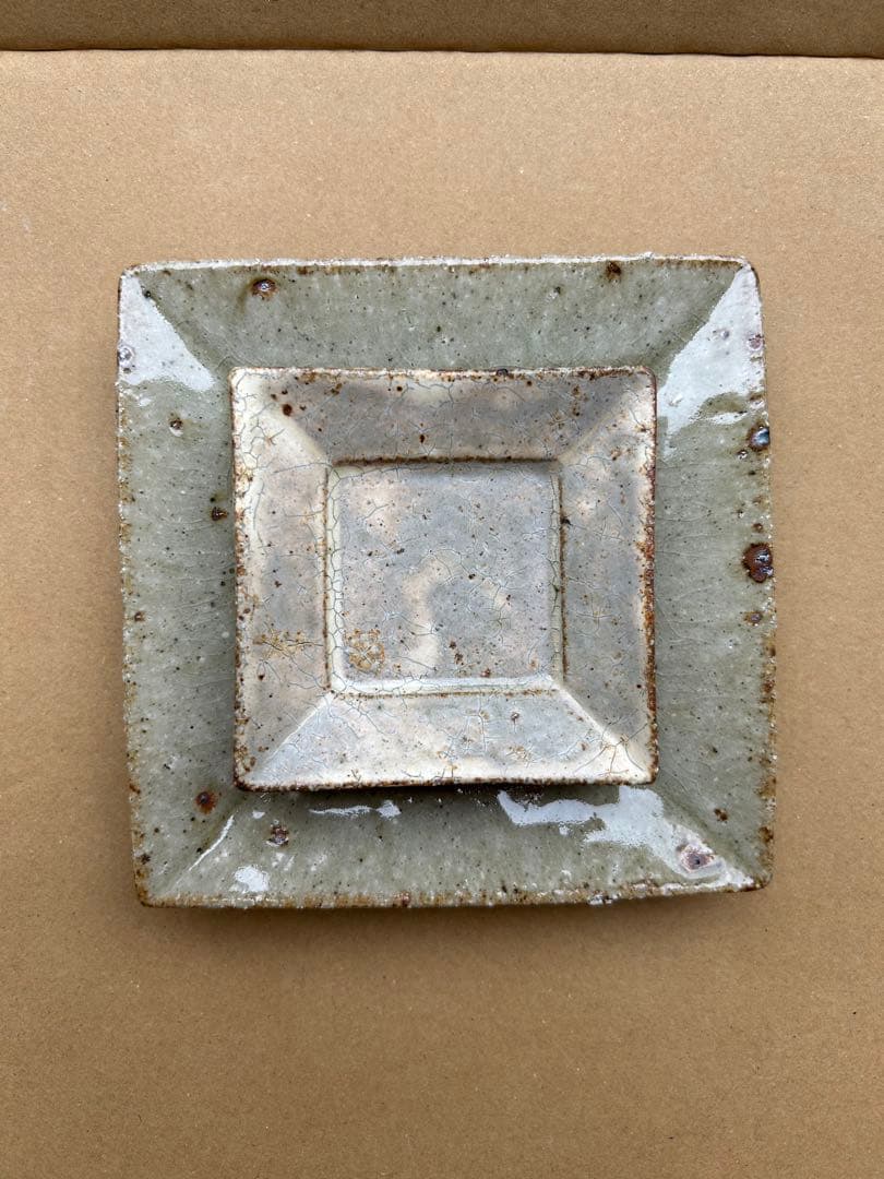 やちむん 宮城陶器 宮城正幸 角皿 2枚セット