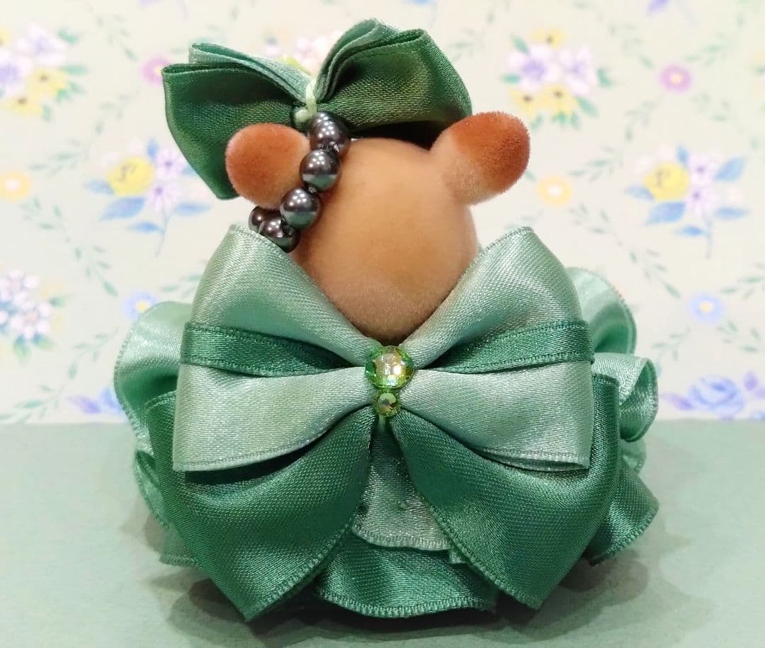 【ちくわR】ドール　赤ちゃん　ドレス　服　推し色　緑　白　カプチーノ