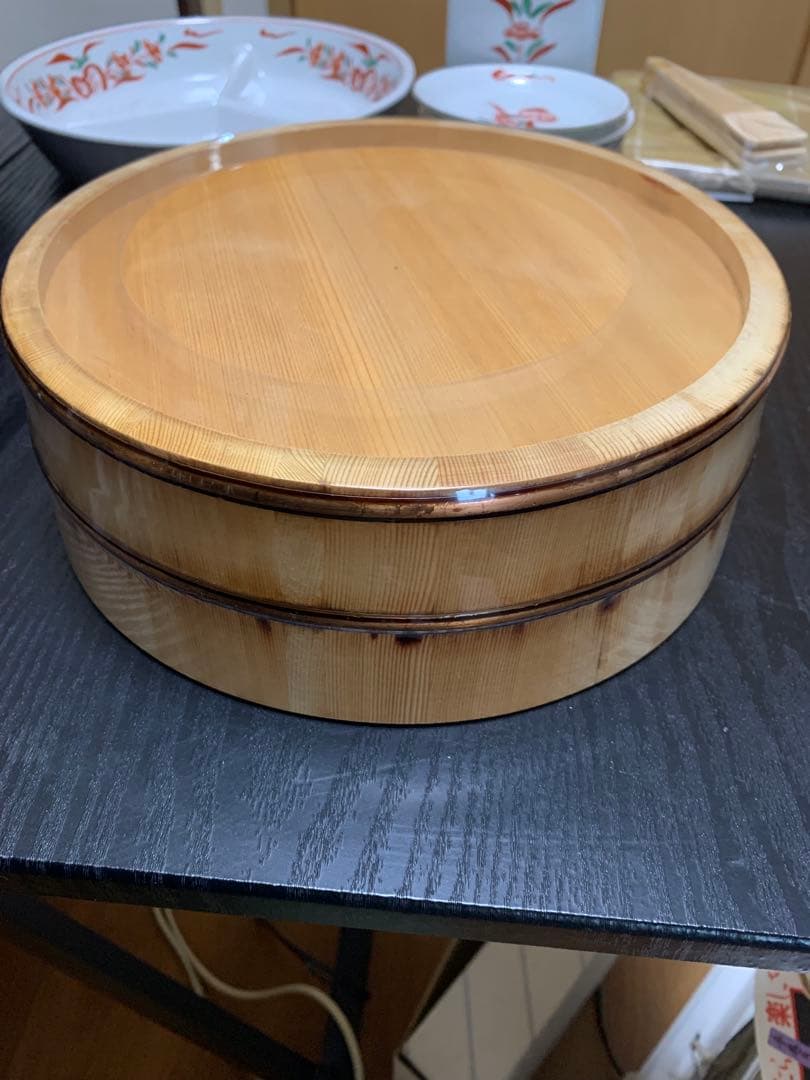 有田焼　林斎　万暦赤　回転オードブル 扇子皿　手巻き寿司