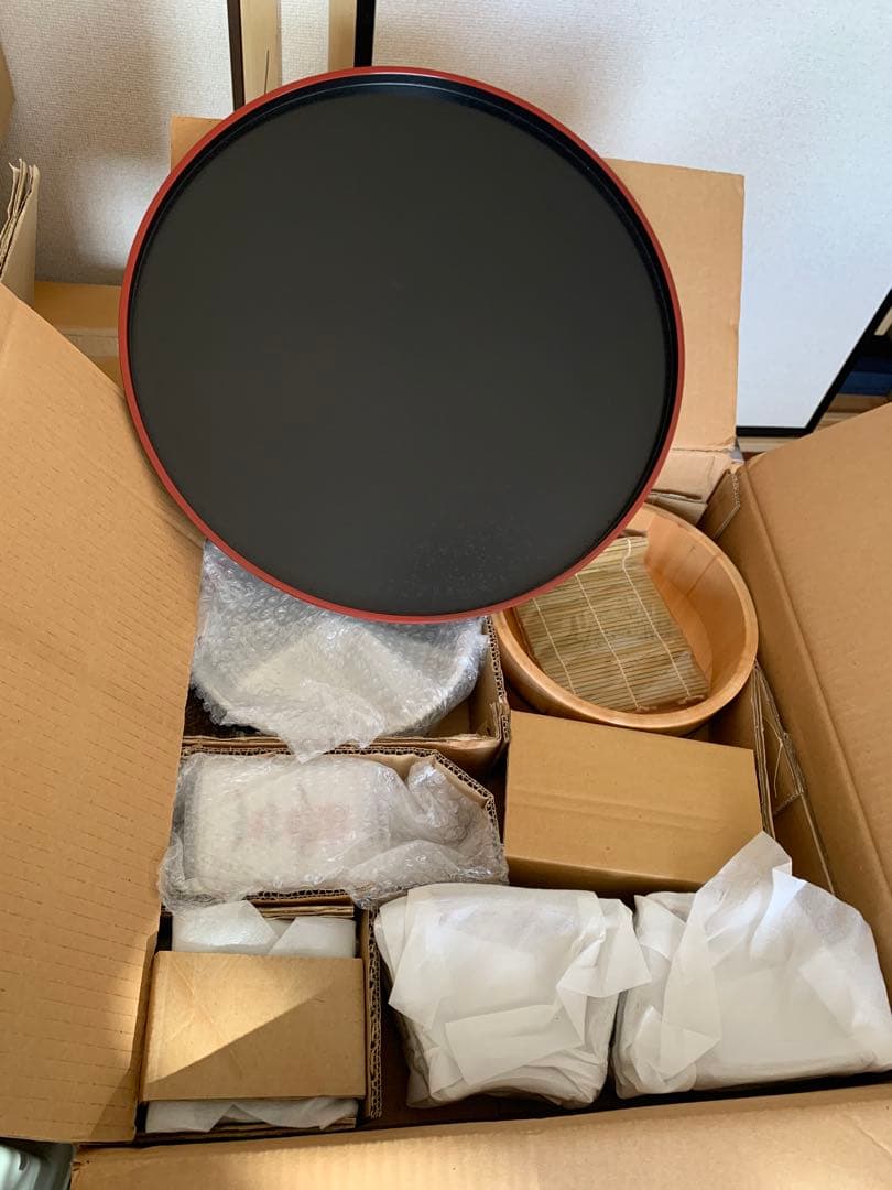 有田焼　林斎　万暦赤　回転オードブル 扇子皿　手巻き寿司