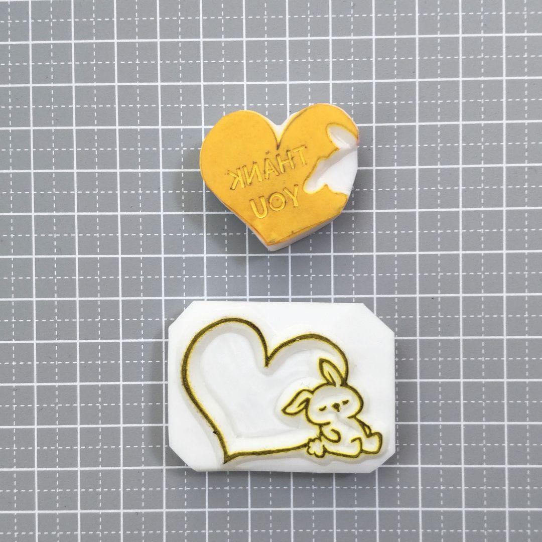 消しゴムはんこ No.60  ちびうさ thank you①