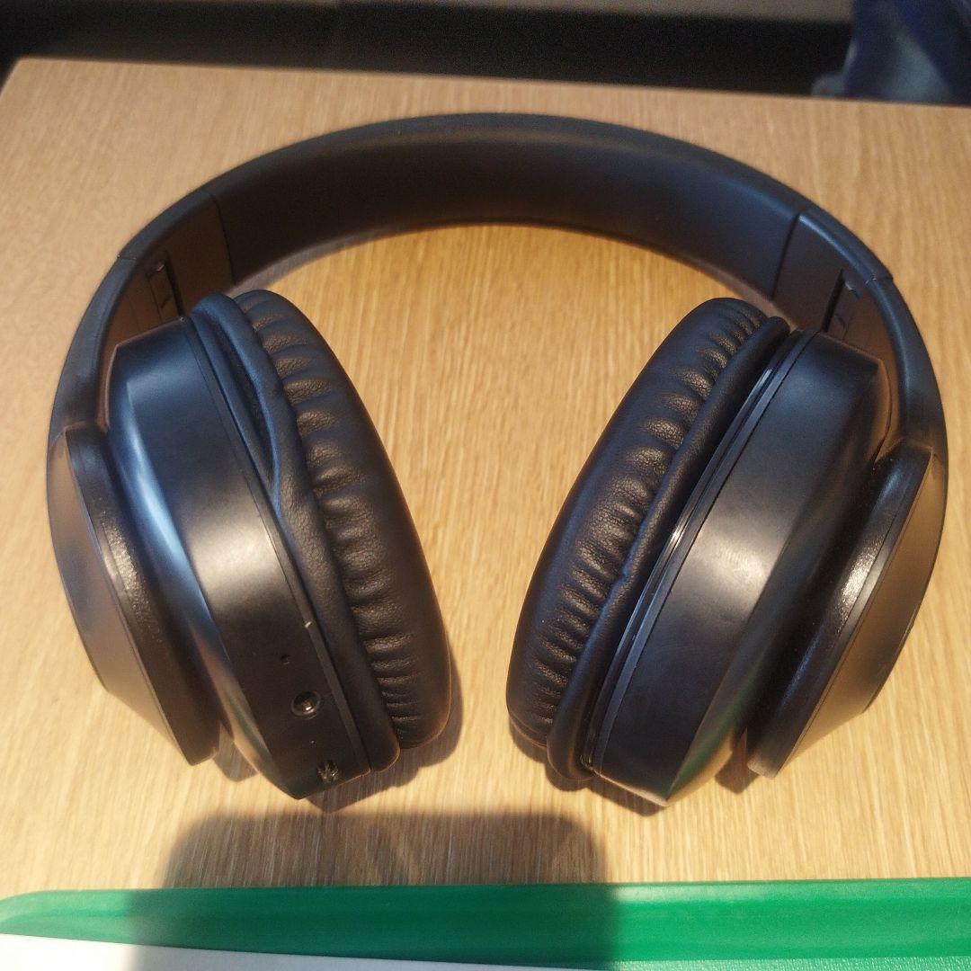 ブラック ワイヤレスヘッドホン 折りたたみ式