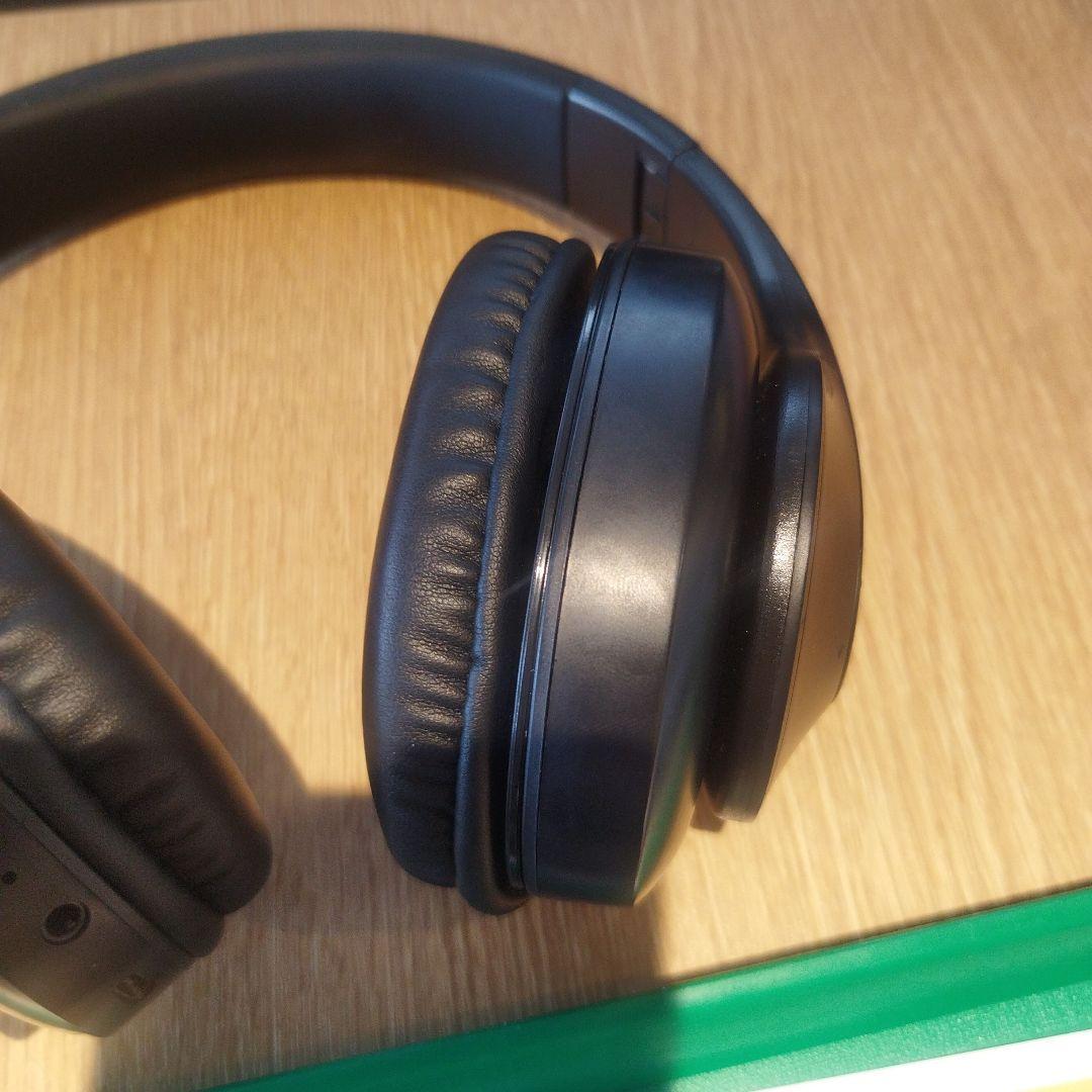 ブラック ワイヤレスヘッドホン 折りたたみ式