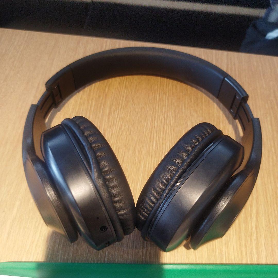 ブラック ワイヤレスヘッドホン 折りたたみ式