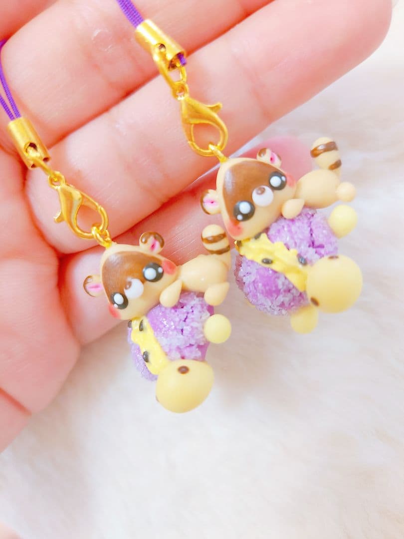 月見チーズバーガー　バンビ　フェイクフード　樹脂粘土　ミニチュアフード　チャーム