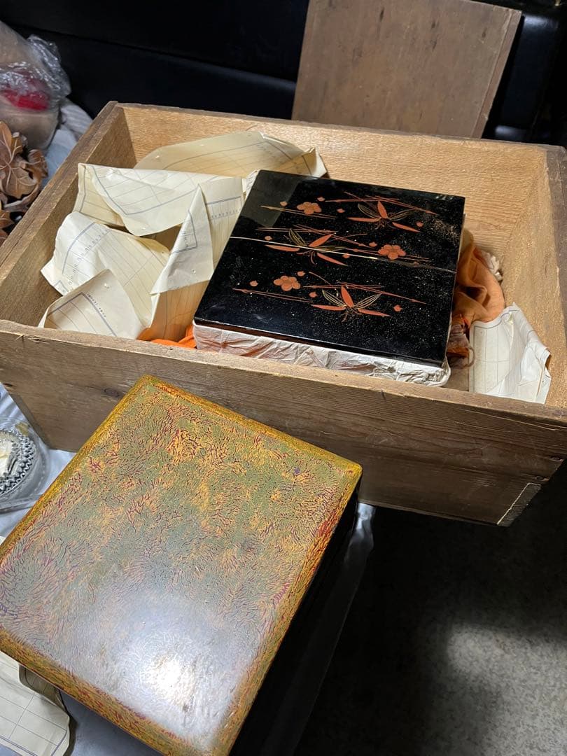 美術館級御重、御重、3段重、おせち料理、昭和18年頃の3段重ね重箱