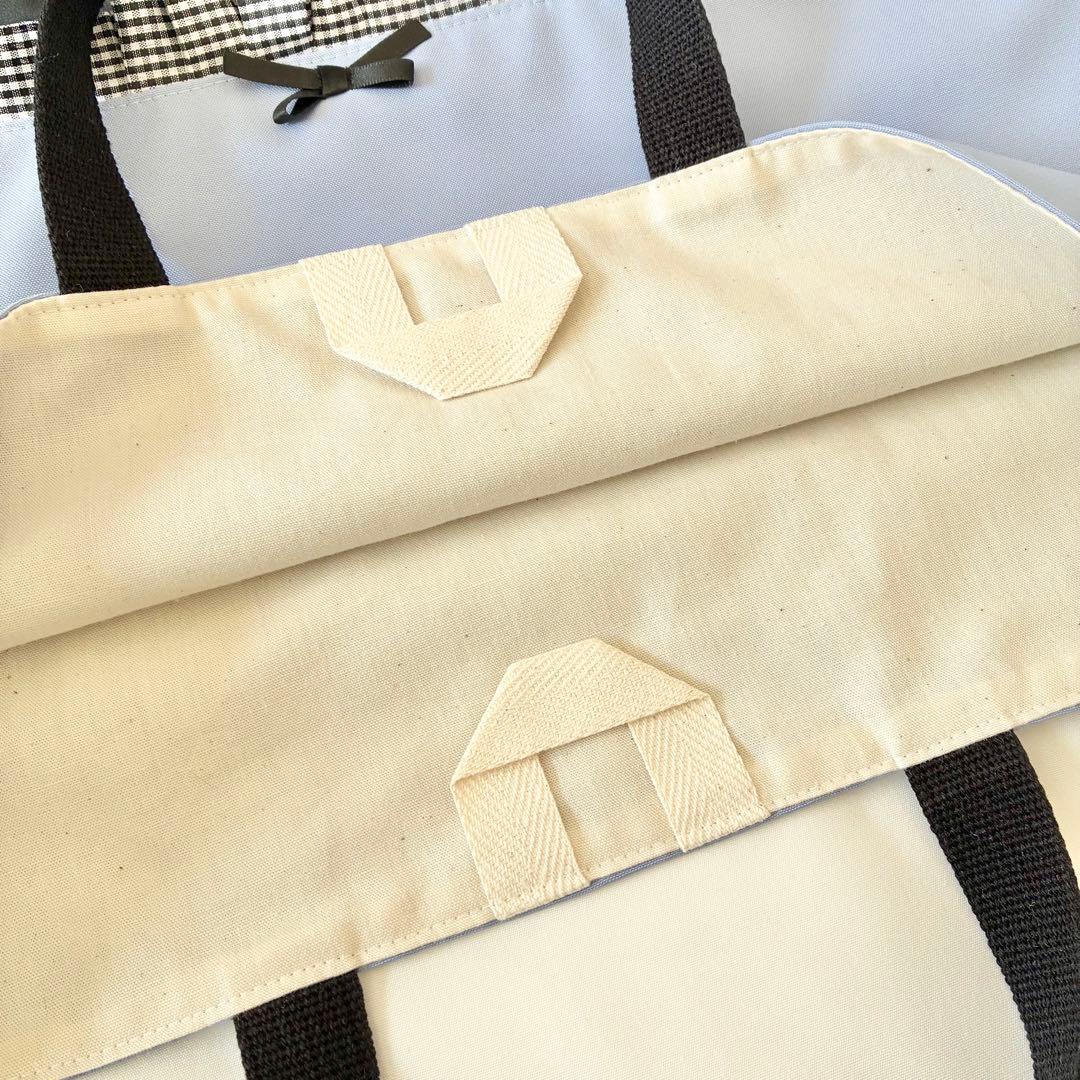 入園入学4点セット　お着替え袋M ラベンダー　ブラックハートキルティング