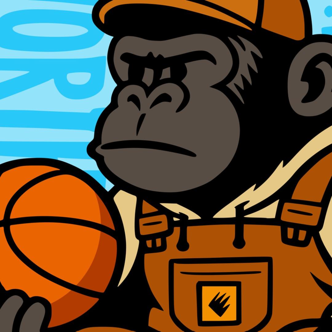 コートサイド・ゴリラ キャラクターアートパネル ポスター 607mm×607mm