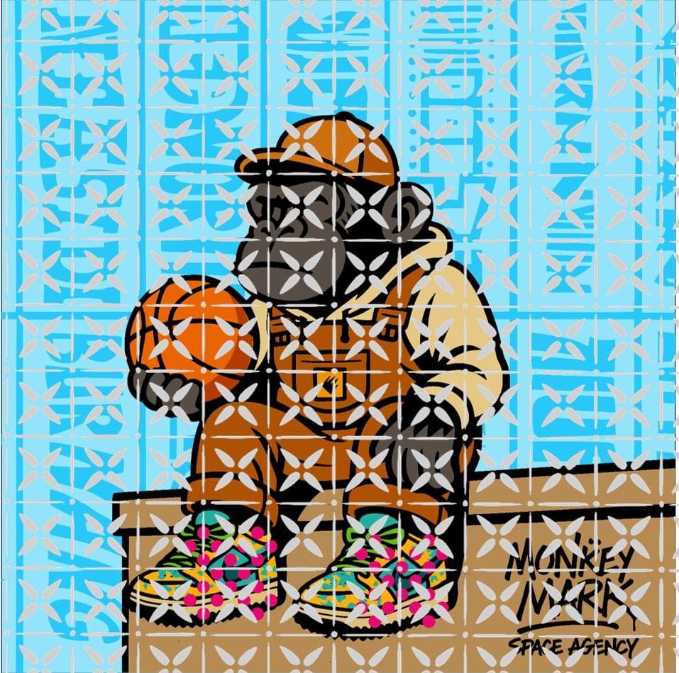 コートサイド・ゴリラ キャラクターアートパネル ポスター 607mm×607mm