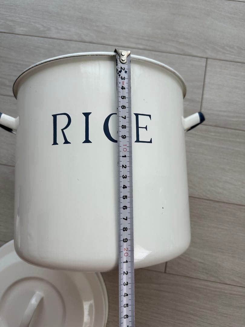 ホーロー米びつ　ライスストッカー　ヴィンテージ　ナチュラル　HP deco