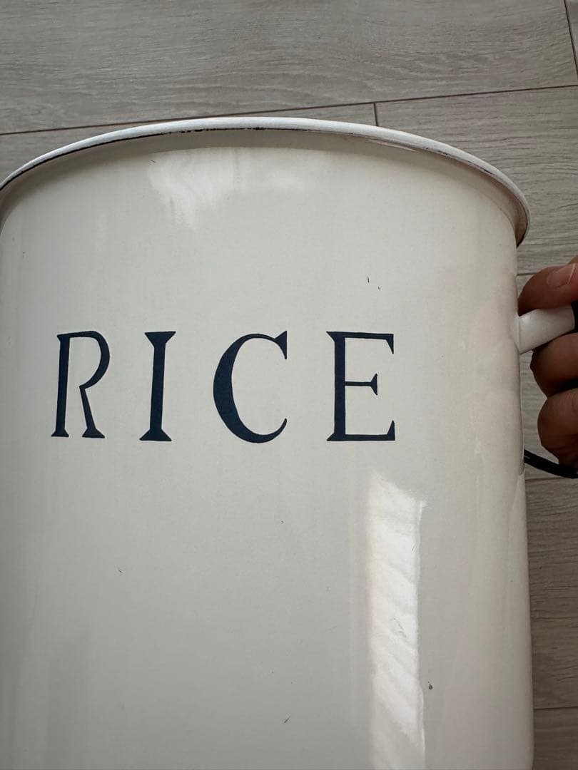 ホーロー米びつ　ライスストッカー　ヴィンテージ　ナチュラル　HP deco