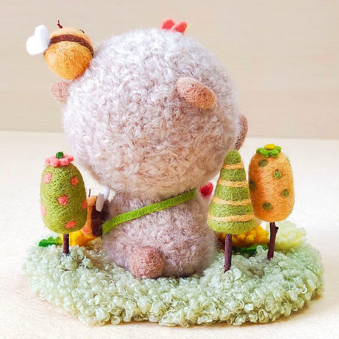 ✿羊毛フェルト✿MAKI様✿ふわふわくまさん✿ニワトリさん✿ヒヨコちゃん追加✿