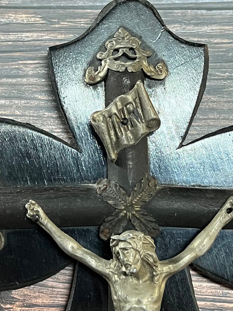 フランス　アンティーク　聖水盤　イエスキリスト 磔刑　十字架　クロス