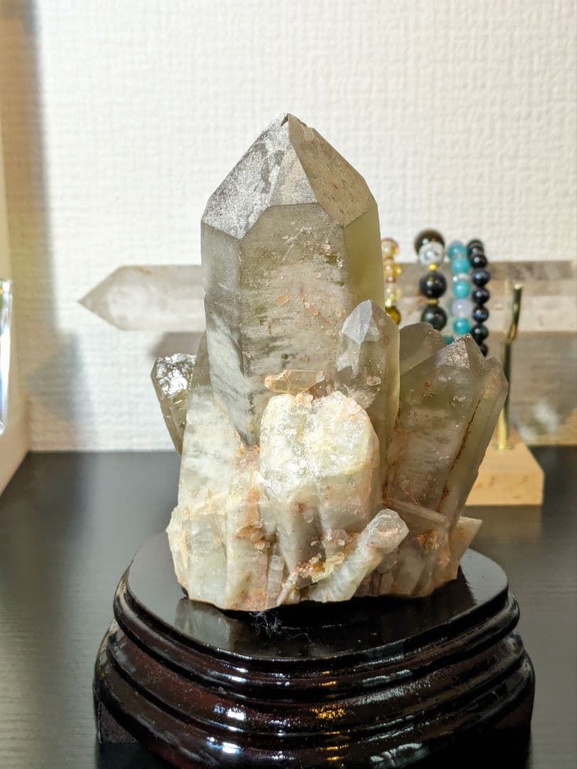 大迫力✨ 超高品質✨ シトリンクラスター 木製台座付き