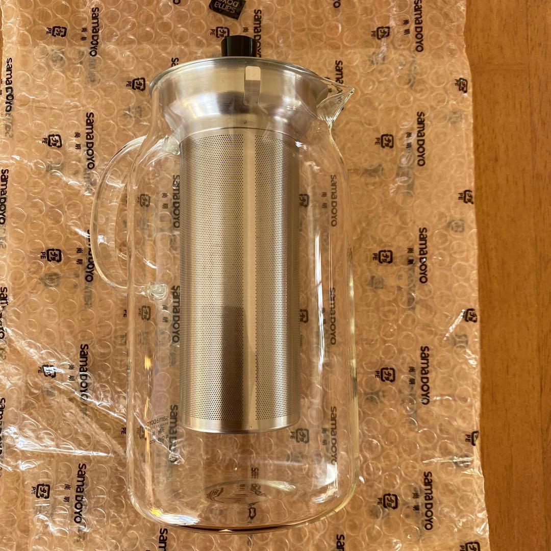 【未使用SAMADOYO】 ティーポット1200ml 耐熱 ガラスステンレス
