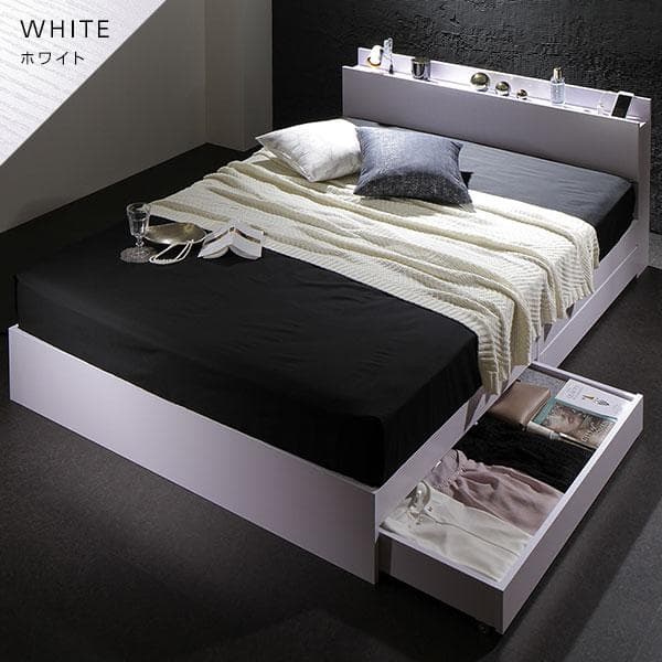 ベッド  ホワイト ダブル ボンネルコイルマットレス付きds-2151022