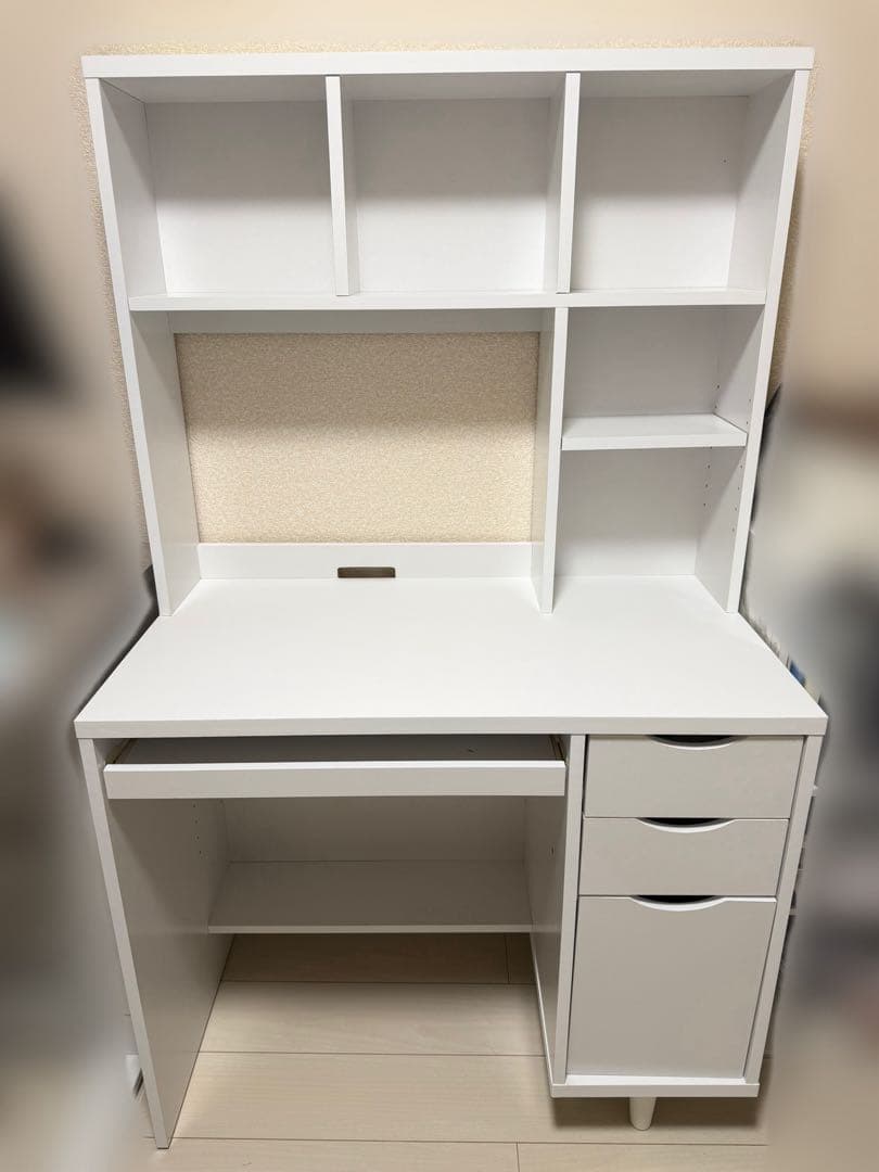 LOWYAホワイト パソコンデスク コンパクトデスク 組立済