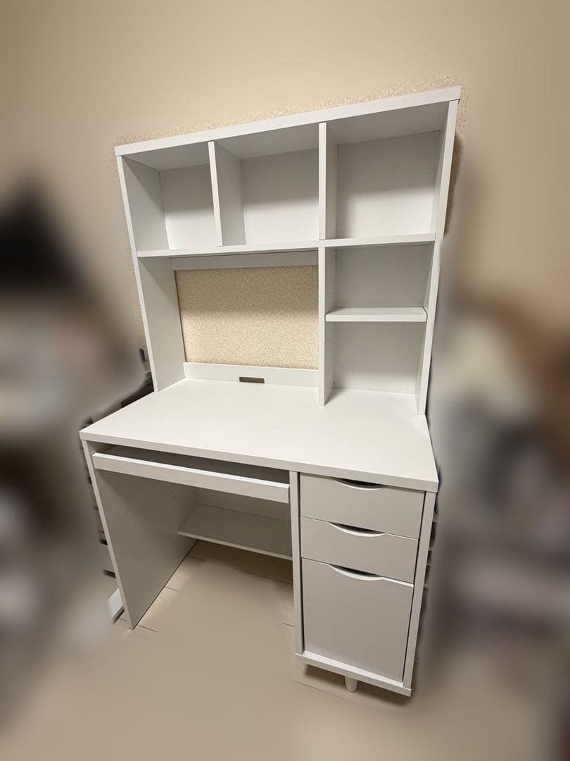 LOWYAホワイト パソコンデスク コンパクトデスク 組立済