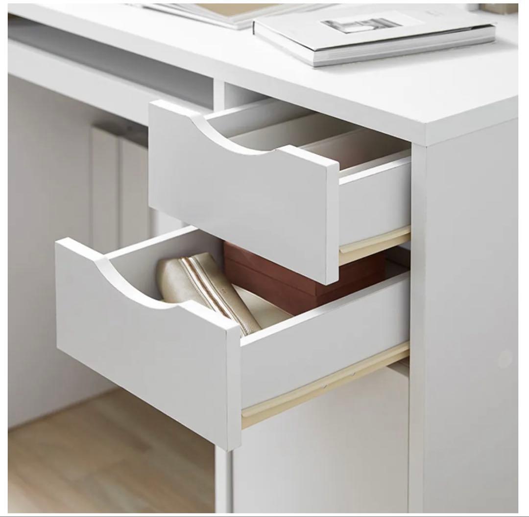 LOWYAホワイト パソコンデスク コンパクトデスク 組立済