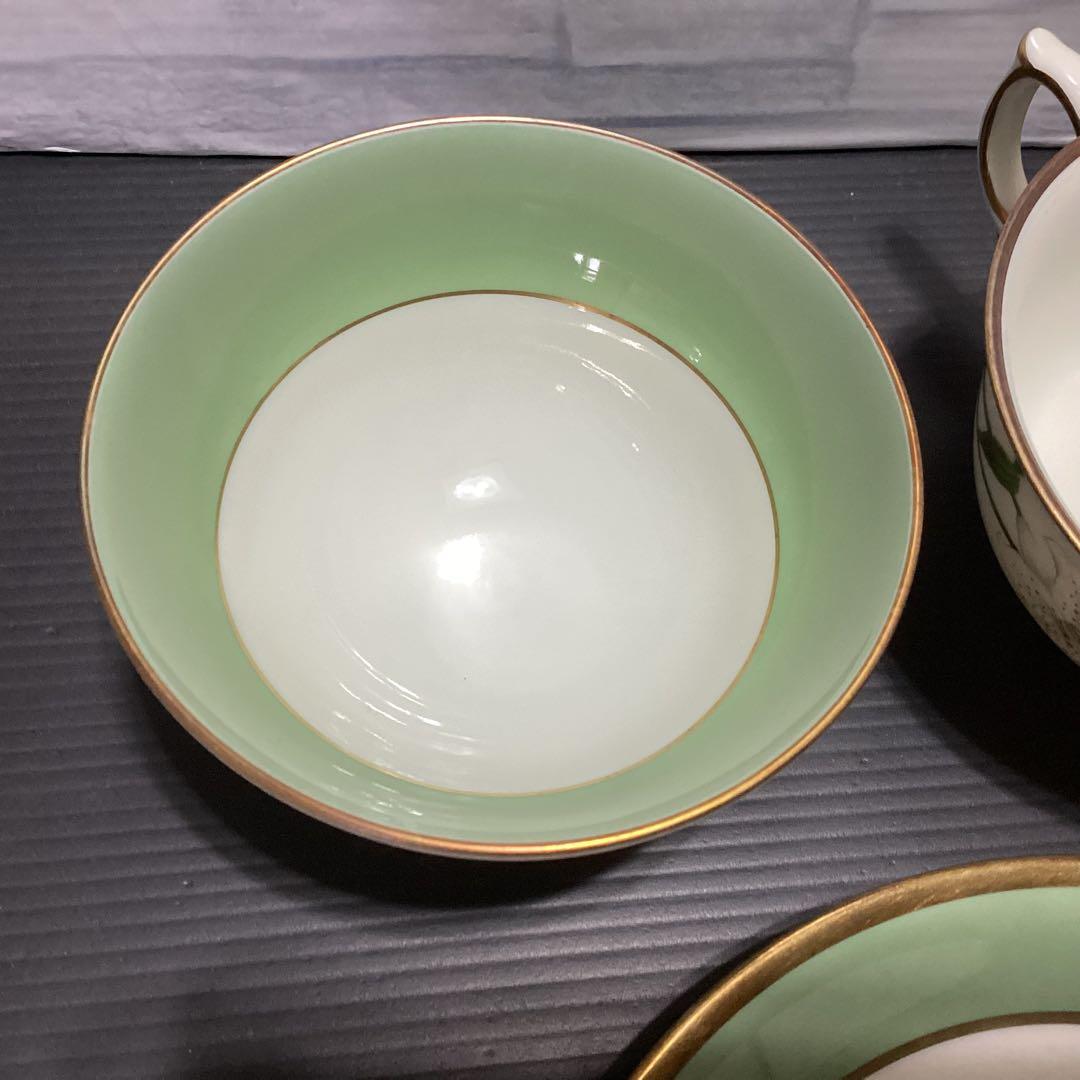 深川製磁　君島一郎　白百合、百合、カップ&ソーサー 、湯呑み茶碗&茶托　小皿