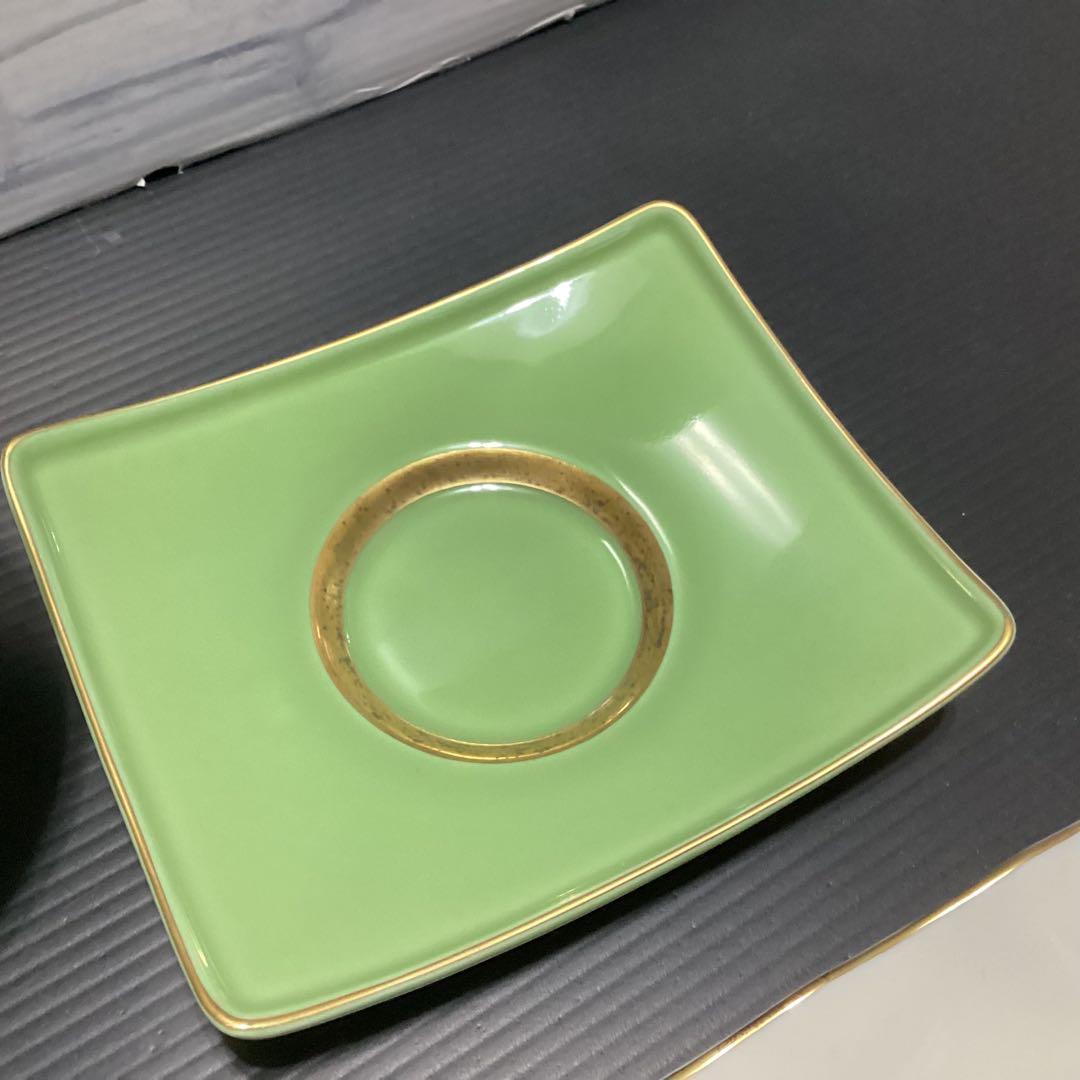 深川製磁　君島一郎　白百合、百合、カップ&ソーサー 、湯呑み茶碗&茶托　小皿