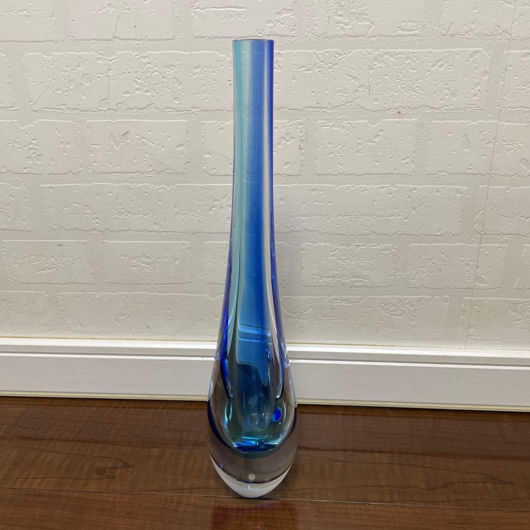 ムラーノガラス　formia 花瓶　フラワーベース　ブルー