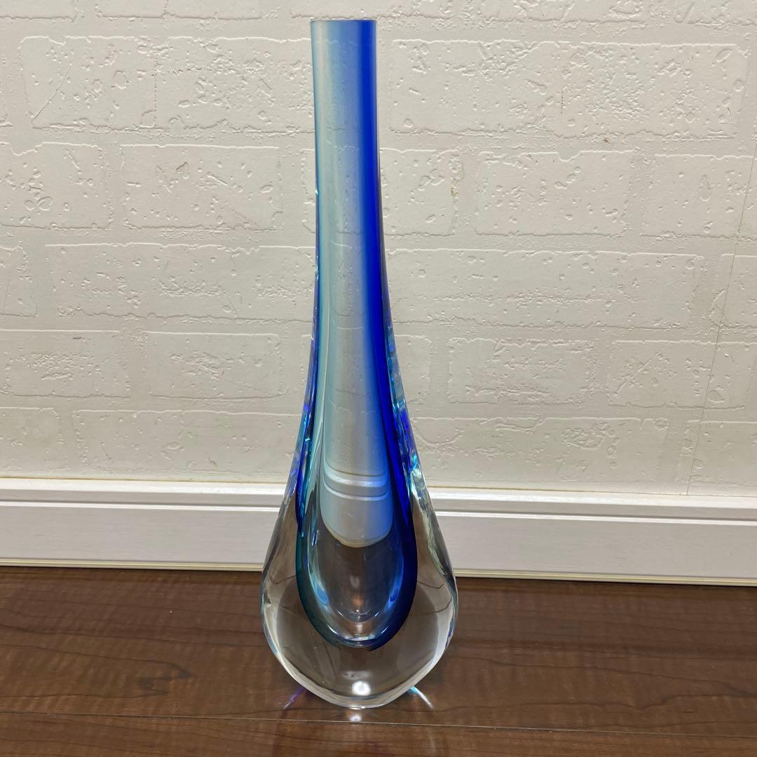 ムラーノガラス　formia 花瓶　フラワーベース　ブルー
