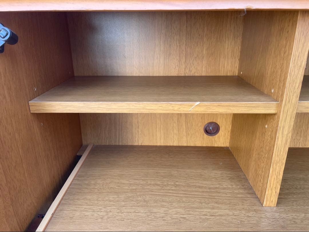 吉川木工　木製 ライティングビューロー デスク 3段引き出し 収納家具