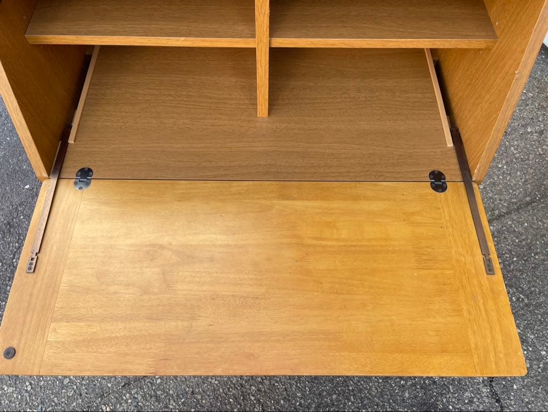 吉川木工　木製 ライティングビューロー デスク 3段引き出し 収納家具