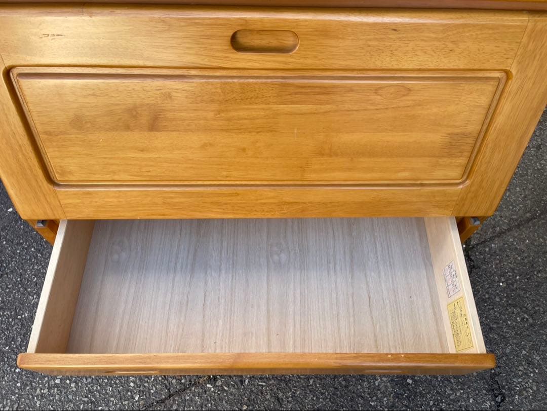 吉川木工　木製 ライティングビューロー デスク 3段引き出し 収納家具